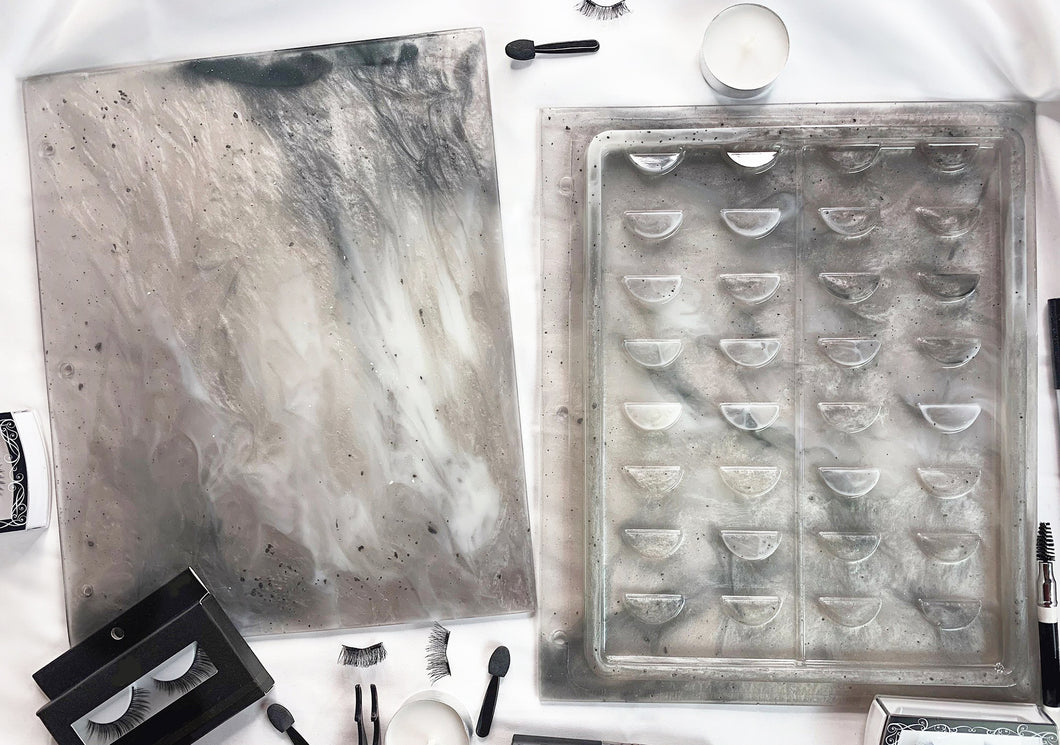 Grey Marble | Lash Tray Binder